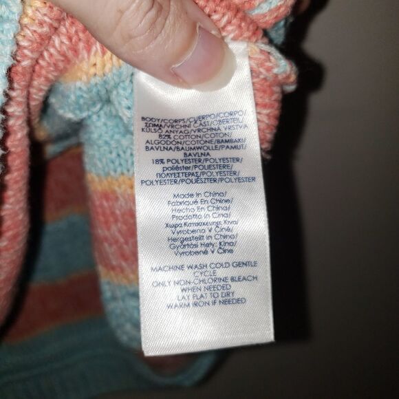 CHAPS STRIPE CREW NECK SHORT SLEEVE SWEATER SIZE XL - Picture 5 of 6